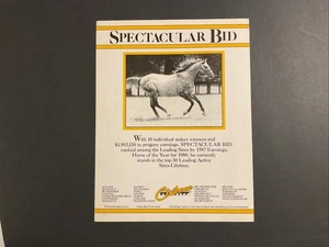 OFFERTA SPETTACOLARE 1988 CLAIBORNE FARM STUD ANNUNCIO CAMPIONE CORSE DI CAVALLI - Foto 1 di 2