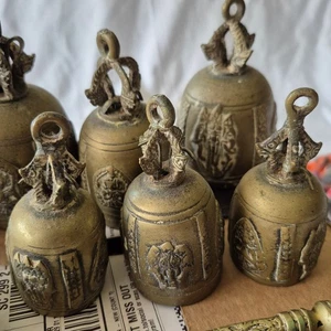 7 BRASS BELLS BUDDHIST MONASTERY TEMPLE PRAYER MEDITATION HINDU + MORE 11p TOTAL - Picture 1 of 11