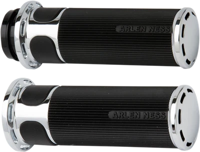 Empuñaduras de pista ranura ARLEN NESS con cable para motocicletas - Cromo 07-300 Foto 1 de 2