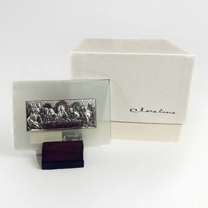 The Last Supper Icon, Laminato AG Italy Pure Silver Claraluna Religious Plaque - Picture 1 of 5
