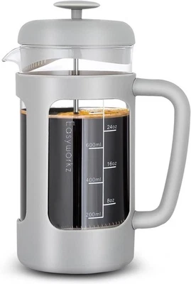 1000ml French Press Kaffeemaschine Borosilikatglas Hitzebeständig Soft Grip - Bild 1 von 4