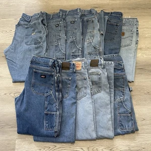 Lote de 11 Jeans de Trabajo para Hombres 36x34 Carhartt Levis Dickies Key Lee Carpintero Manchado - Imagen 1 de 23