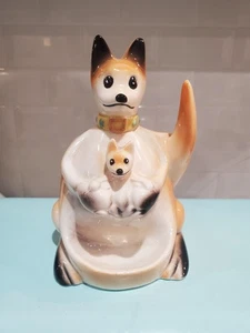 Vintage Ceramic Kangaroo & Baby Planter Caddy Japan - Picture 1 of 4