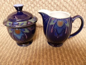 DENBY BAROQUE PATTERN  LIDDED SUGAR BOWL AMD MILK JUG - Picture 1 of 4