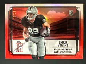 Brock Bowers [RC Gridiron Ambassadors Red /25 #GA-11 2024 Topps Signature Class - Bild 1 von 3