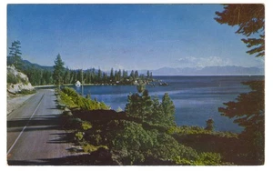 Shoreline Highway Lake Tahoe Washoe County Nevada Postcard c1960s Kodachrome - Picture 1 of 2