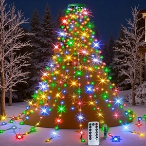 Christmas Tree Waterfall Lights 200-280 LED String lights Indoor Outdoor Decor - Picture 1 of 16