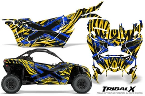 CAN-AM BRP MAVERICK X3 CREATORX GRAPHICS KIT DECALS TRIBALX CM BLUE YELLOW - Picture 1 of 1