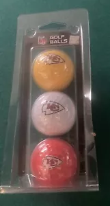 Kansas City Chiefs Golf Balls Complete Sleeve of 3 NFL Officially Licensed. New! - Picture 1 of 2