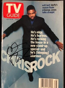 CHRIS ROCK HANDSIGNIERT, HANDSIGNIERT VINTAGE FULL TV GUIDE JSA COA! - Bild 1 von 5
