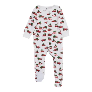 Baby Unisex Organic Cotton Footie Pajamas, Holiday Printed - Picture 1 of 1