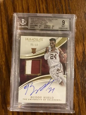 2016-17 immaculate basketball Buddy Hield Signature Patches #44 Beckett 9 - Image 1 of 4