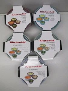 KitchenAid 4 prep bowls with clear lids in choice of color - Picture 1 of 9