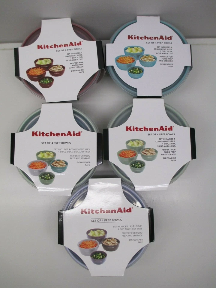 KitchenAid 4 cuencos de preparación con tapas transparentes a elección de color Foto 1 de 1