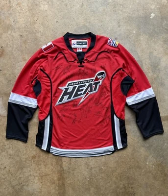 Abbotsford Heat 2009-2010 Roster Autographed AHL Reebok Hockey Jersey Mens L  - Image 1 of 4