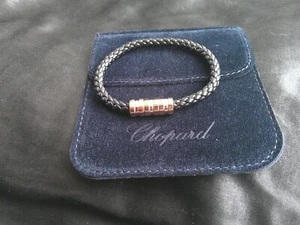 CHOPARD EISWÜRFEL ARMBAND 17,5 CM SCHWARZES LEDER MIT ROSEGOLDFARBENEM METALL - Bild 1 von 5