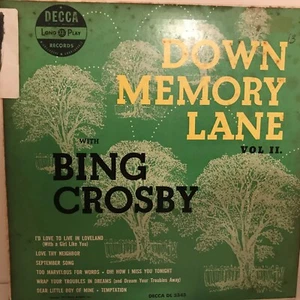 BING    CROSBY       LP   10"  ,    DOWN  MEMORY  LANE     - Picture 1 of 4