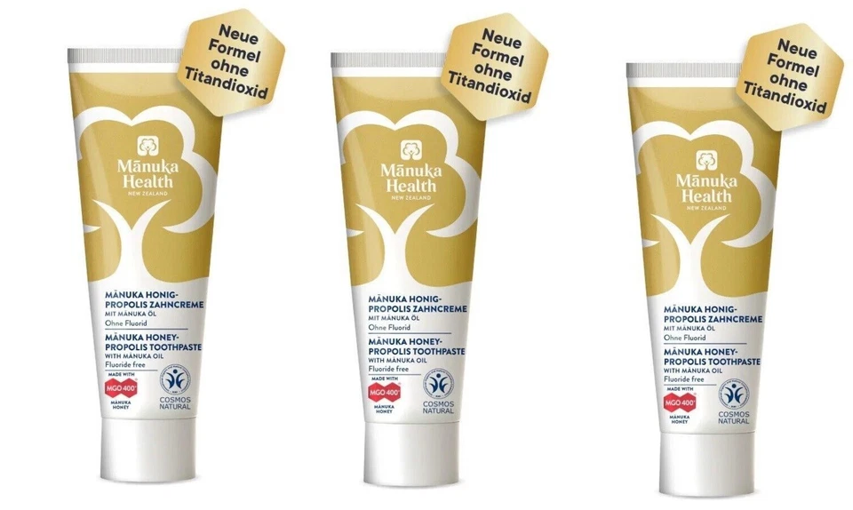 3 x Manuka Health - Mānukahonig-Propolis Manukaöl Zahncreme ohne Fluorid MGO 400