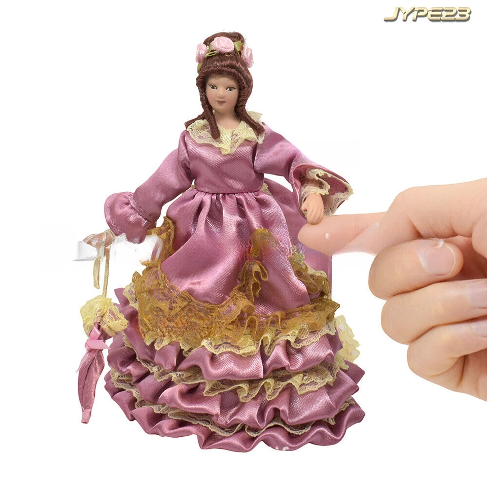 MARKENLOS Maßstab 1:12 Puppenhaus Miniatur Adelige Victorian Prinzessin Keramikpuppen Deko