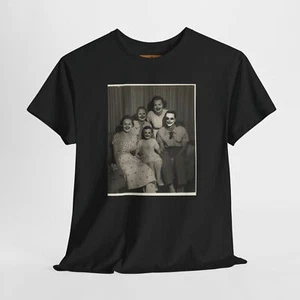 Eerie Vintage Family Photo T-Shirt – Scratched-Out Eyes & Haunting Horror Art - Picture 1 of 17
