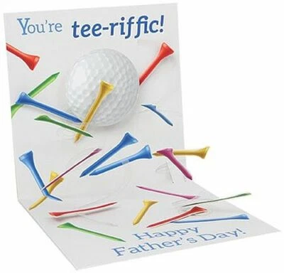 Father's Day Greeting Card You're Tee-riffic Golf Pop Up Card Up With Paper  - Image 1 of 4