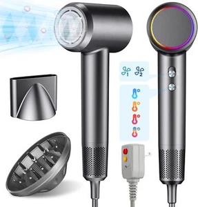 Hair Dryer with Diffuser,130000 RPM High Speed Blow Dryer for Fast Drying - Picture 1 of 10