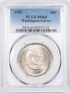 Medio dólar de plata conmemorativo Washington Carver 1952 graduación profesional MS65 - Imagen 1 de 4
