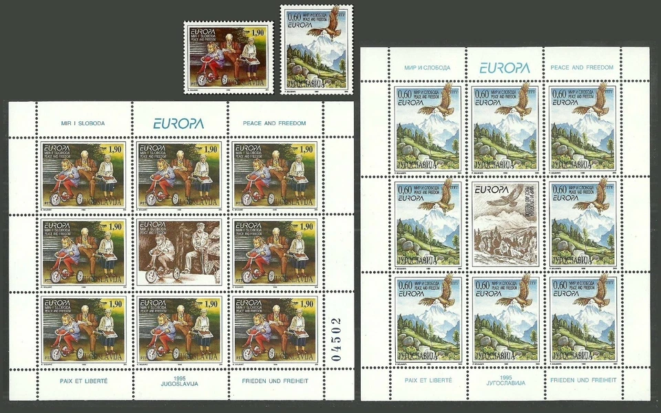 EUROPA 1995 PAZ Y LIBERTAD MILITARES AVES BICICLETAS COCHES FLORES VARIOS CONJUNTOS MNH Foto 1 de 1