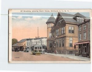 Postcard Broadway Showing Court House Elmhurst Long Island New York USA