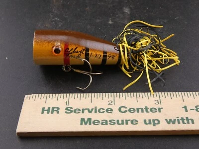VINTAGE ALBERT FORD BLOOPER BRANSON MISSOURI WOODEN FISHING LURE 1-22-98 - Image 1 of 4