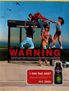 Tag Body Spray Warning Card Game Print Ad / Poster Promo Art 2005 - Picture 1 of 3