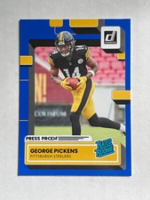 George Pickens 2022 Panini Donruss Rated Rookie Card #323 Blue Press Proof