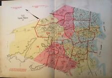 ORIGINAL 1924 CITY OF LYNN, MASSACHUSETTS RICHARDS MAP CO INDEX PAGE ATLAS MAP