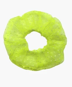 White Polka Dot Neon Tulle Ultra Scrunchie - Picture 1 of 5