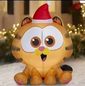 Garfield Weihnachten luftgeblasene aufblasbare Baby mit Weihnachtsmann Garten Dekoration Mütze, 4,2 Fuß - Bild 1 von 5