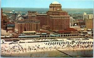 CHALFONTE-HADDON HALL Resort Hotel ATLANTIC CITY birds eye view Postcard - Picture 1 of 2