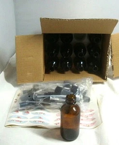 12 Pack 2oz 60 ml Amber Glass Bottles with Fine Mist Sprayer - Picture 1 of 2