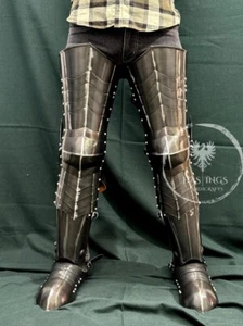 Medieval Knight Gothic Full Leg Guard Wearable Armor Medieval Cosplay Costume - Picture 1 of 12