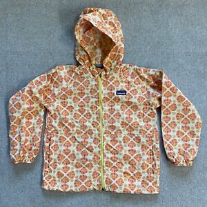 Patagonia Kids Floral Shell Nylon Full Zip Hooded Jacket Size XS 5-6