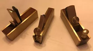 Set (3) Of Mini Precision Brass And Wood 3” L Planes - Picture 1 of 6