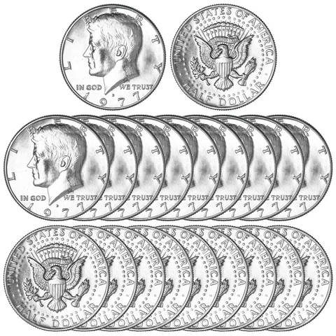 1977 (P) Kennedy Half Dollar BU Roll 20 US Coin Lot Cover