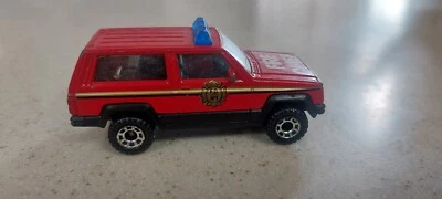 Matchbox 1986 Jeep Cherokee Fire Chief Red Die Cast - Image 1 of 3