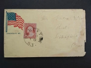 Nueva York: De Ruyter (1861) #26 Guerra Civil Patriótica Dañada Cubierta, Diseño de Bandera - Imagen 1 de 2