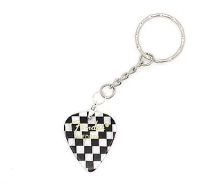 Fender Checker Guitar Pick Useable Quick Release Silver Keyring Plectrum - Picture 1 of 2