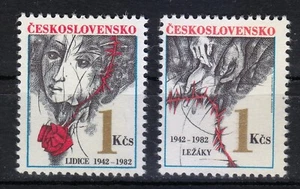 Czechoslovakia 1982 MNH Mi 2667-2668 Sc 2411-2412 killing of Lidice & Lezaky ** - Picture 1 of 1