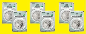 2023 Morgan and Peace Silver Dollar 6 coins Set Advanced Delivery CAC MS70 - Picture 1 of 2