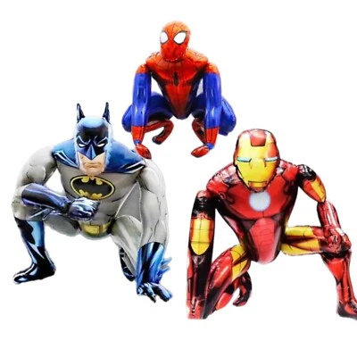 Paquete de 3 globos de aluminio 3D BATMAN SPIDERMAN IRON MAN FIESTA DE CUMPLEAÑOS MARVEL AUTO SOPORTE Foto 1 de 4