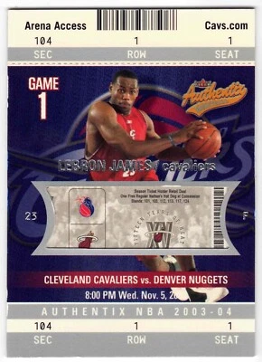2003-04 Fleer Authentix Rookie Authentix /1250 LeBron James #104 Rookie RC - Image 1 of 4