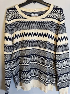 Grant The Jaguarard Strickpullover Pullover Herren Large Baumwolle blau-weiß - Bild 1 von 6