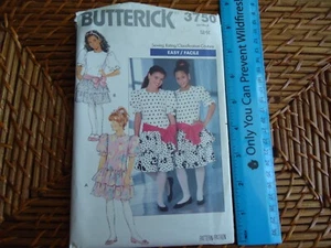 Butterick Muster 3750 Größe 12-24 leichtes Mädchen Kleid Rüschenrock 1989 ungeschnitten - Bild 1 von 6